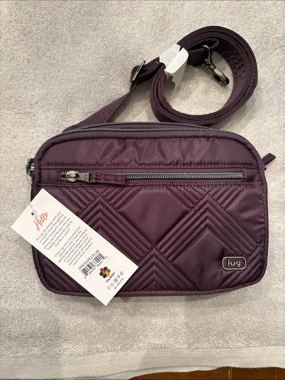 lug Quilted Crossbody Belt Bag in Plum Super Coupe